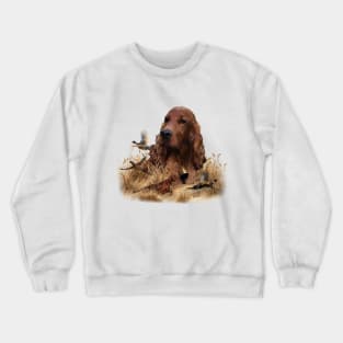 Irish Setter Hunting Pheasant ,Art Crewneck Sweatshirt